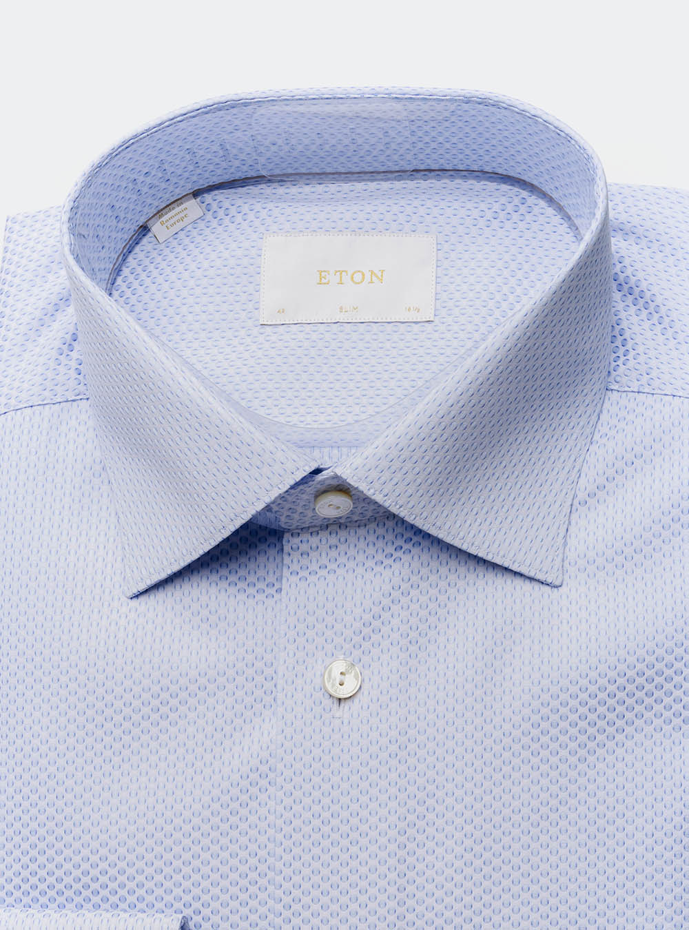 Eton Light Blue Microdot Cotton Shirt