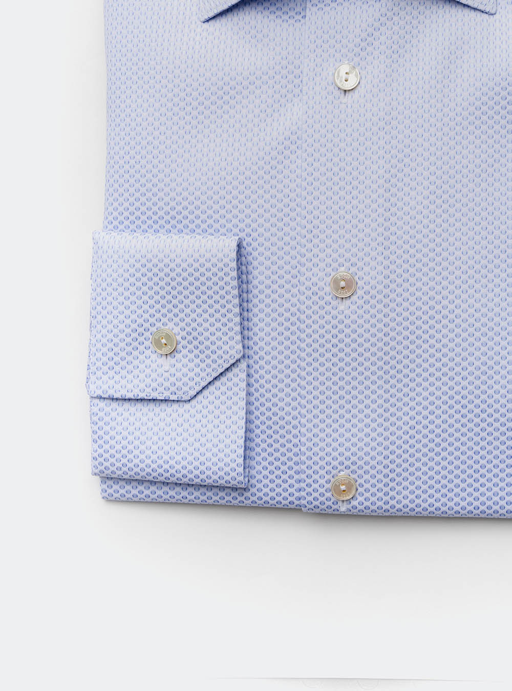 Eton Light Blue Microdot Cotton Shirt