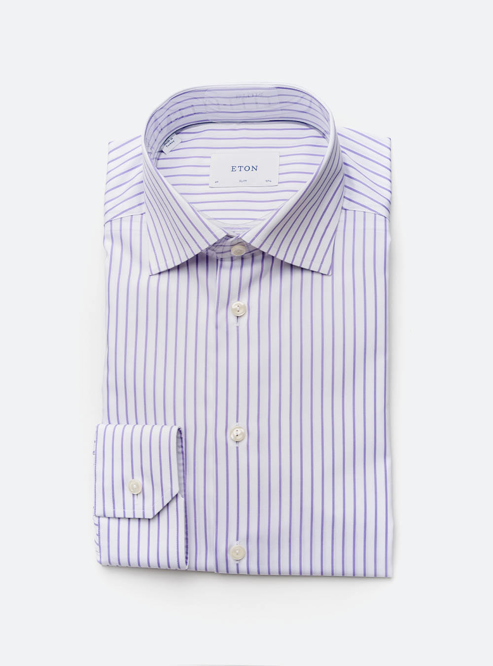 Eton Light Blue Micro Print Fine Twill Shirt