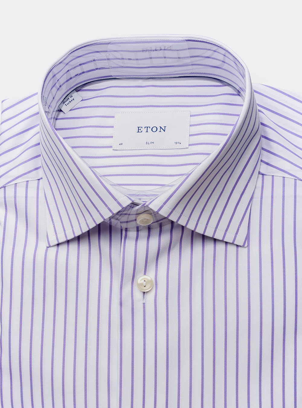 Eton Light Blue Micro Print Fine Twill Shirt