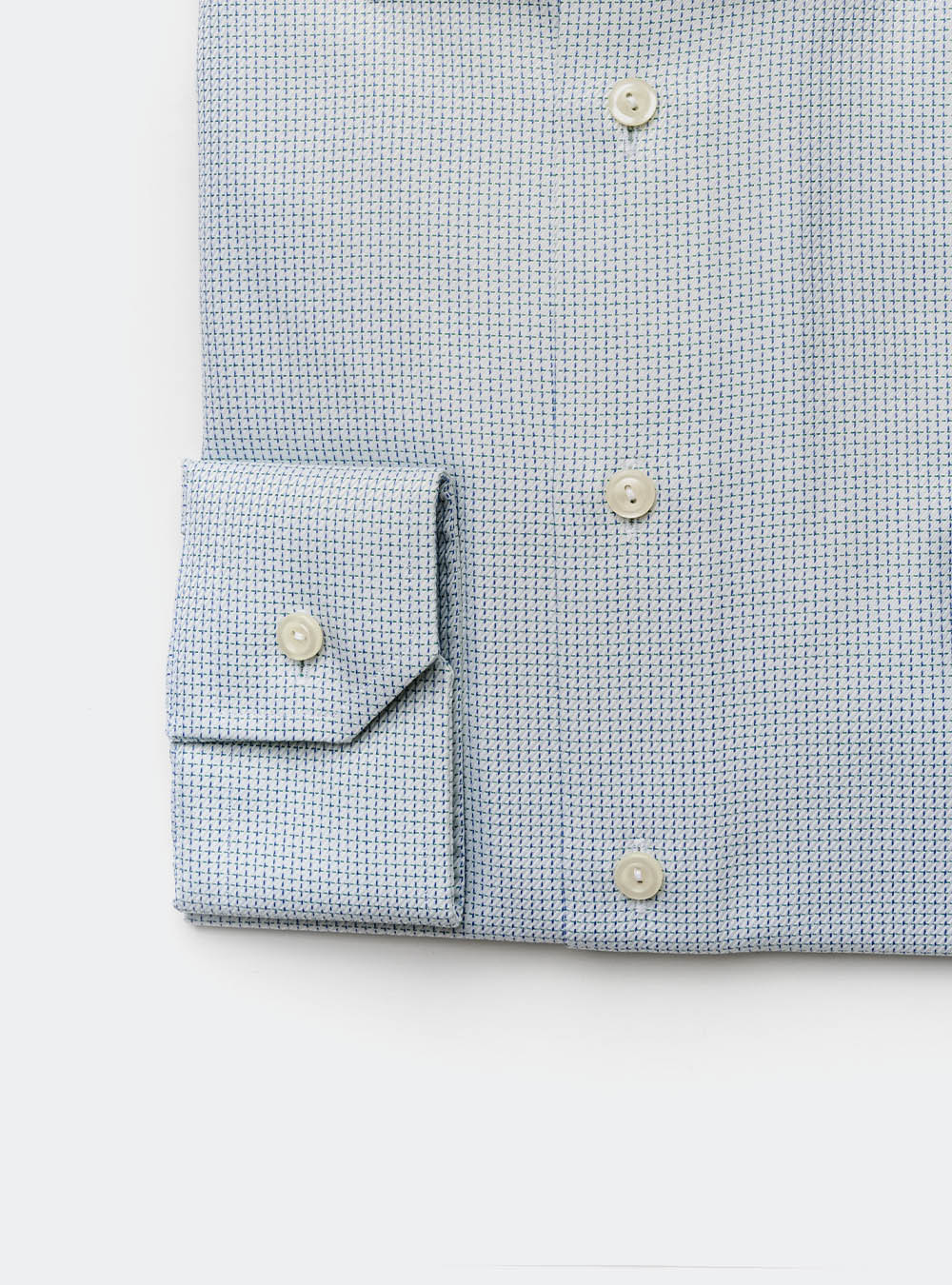 Eton Blue and Green Microcheck Cotton Shirt