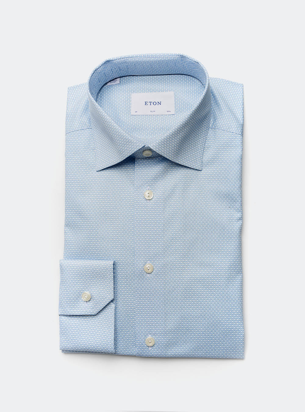 Eton Blue Sunburst Cotton Shirt