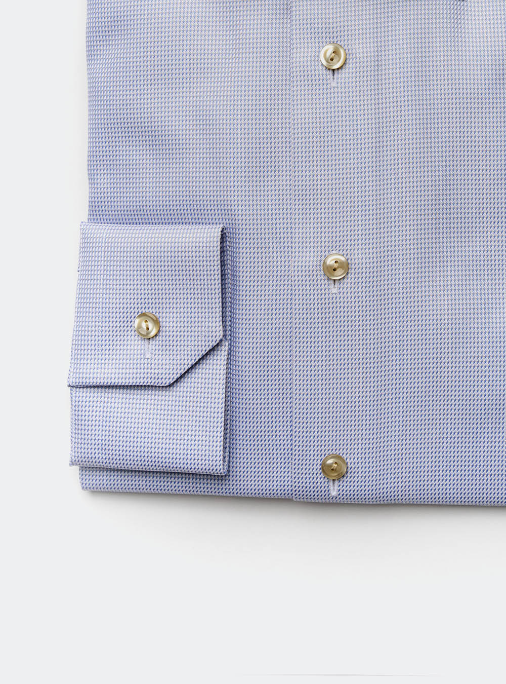 Eton Light Blue Houndstooth Cotton Shirt