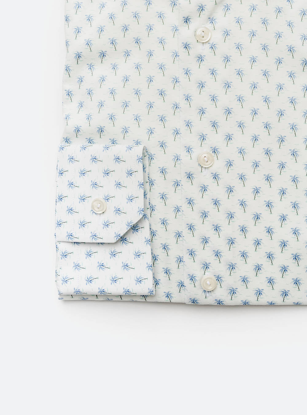 Eton Palm Tree Motif Cotton Shirt