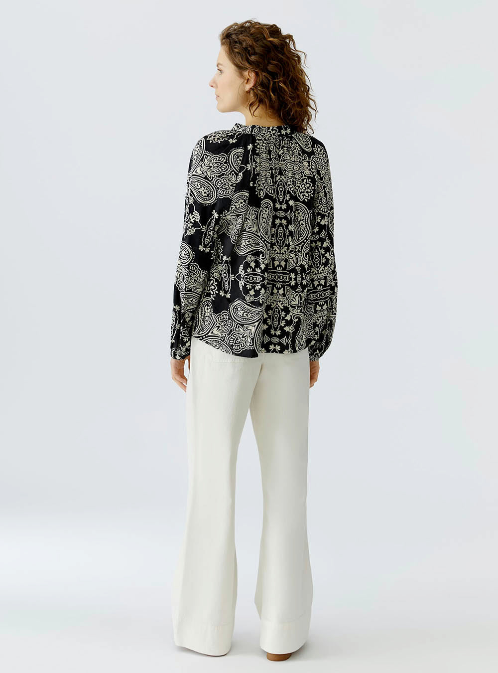 Oui Blouse - Black Off-White