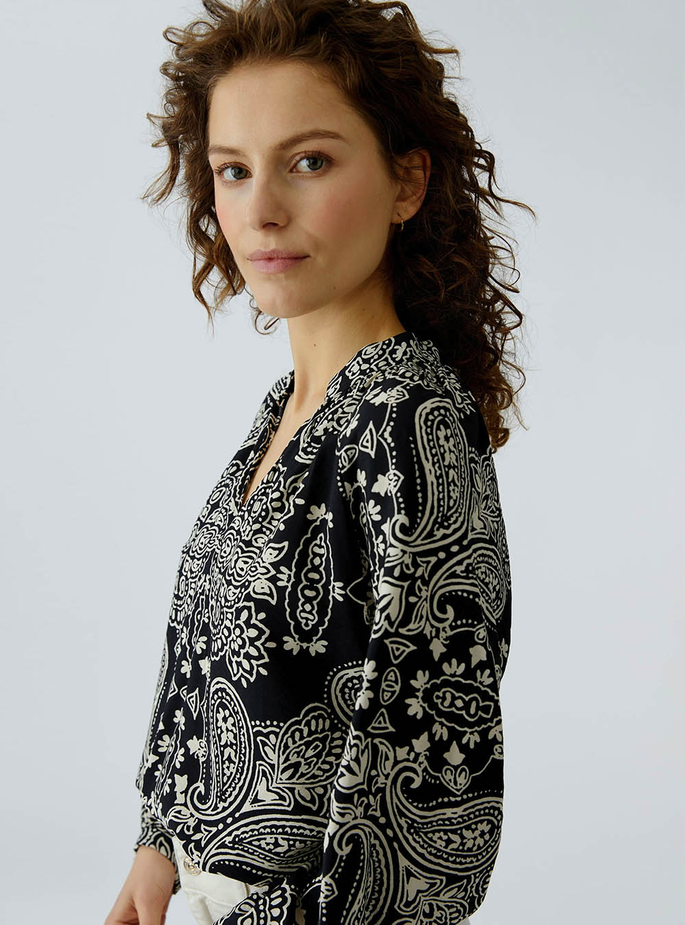 Oui Blouse - Black Off-White