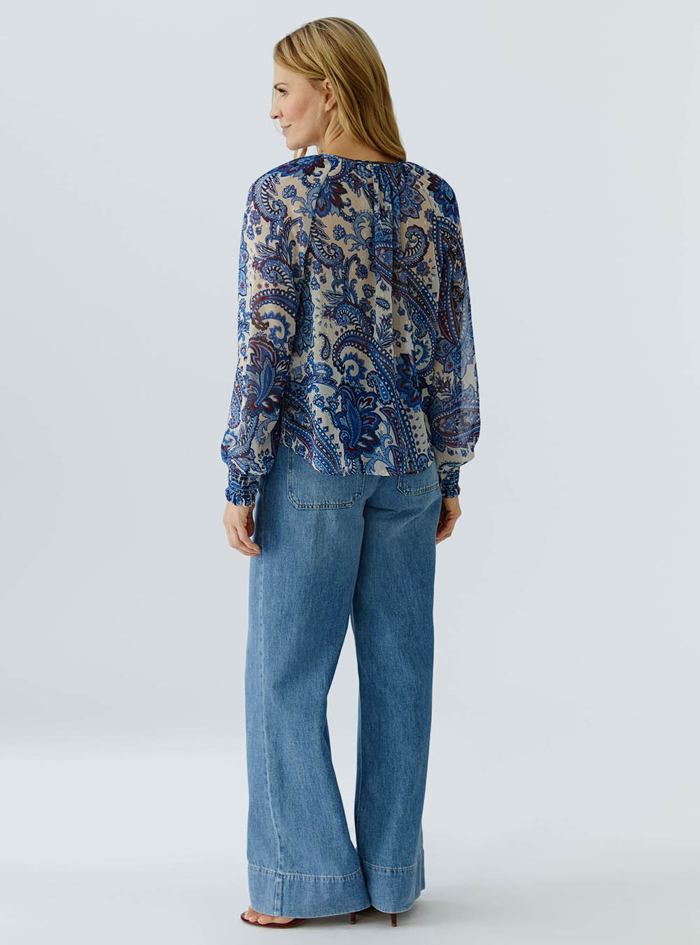 Oui Blouse - Offwhite Blue