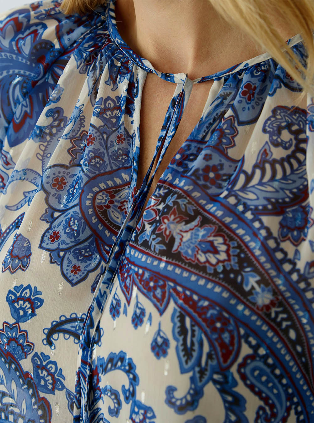 Oui Blouse - Offwhite Blue