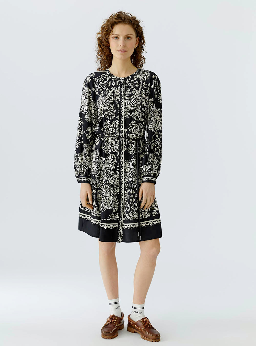 Oui Dress - Black Off-White
