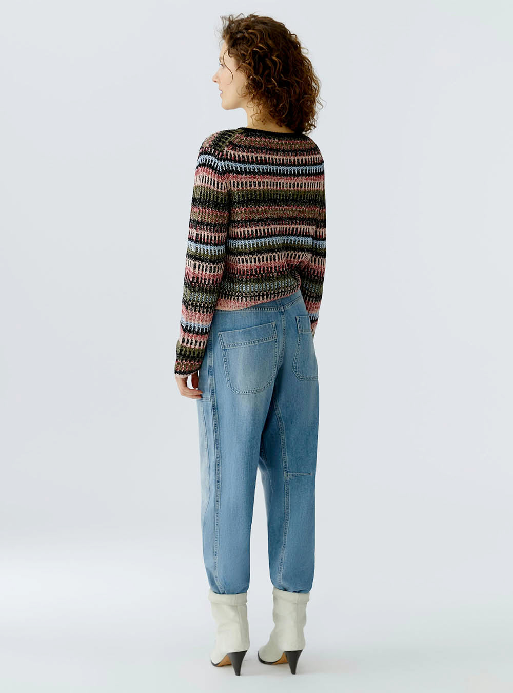 Oui Knit Jacket - Black Red