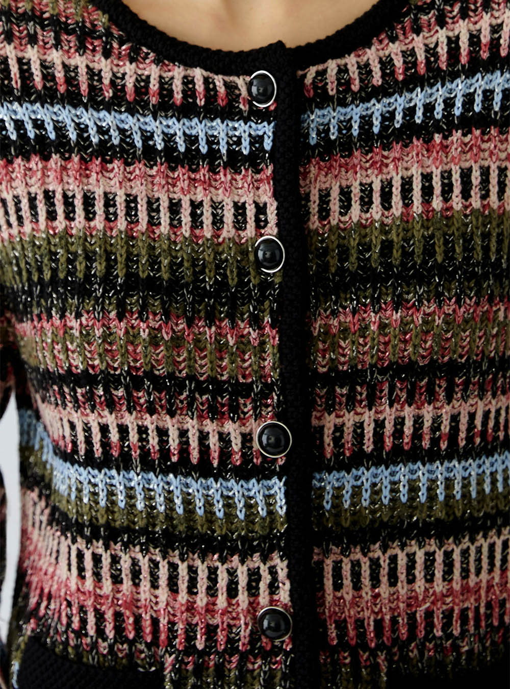 Oui Knit Jacket - Black Red