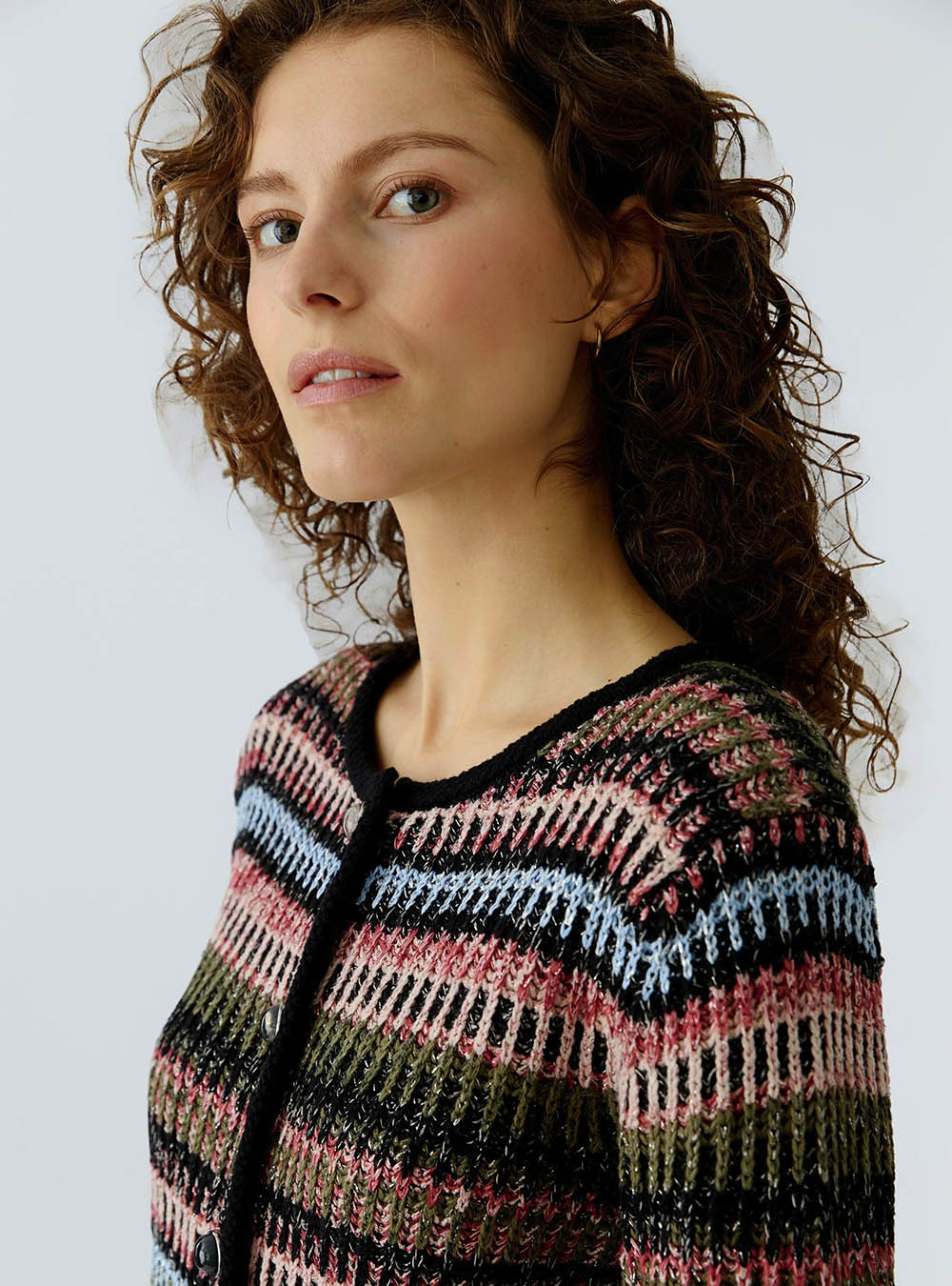 Oui Knit Jacket - Black Red