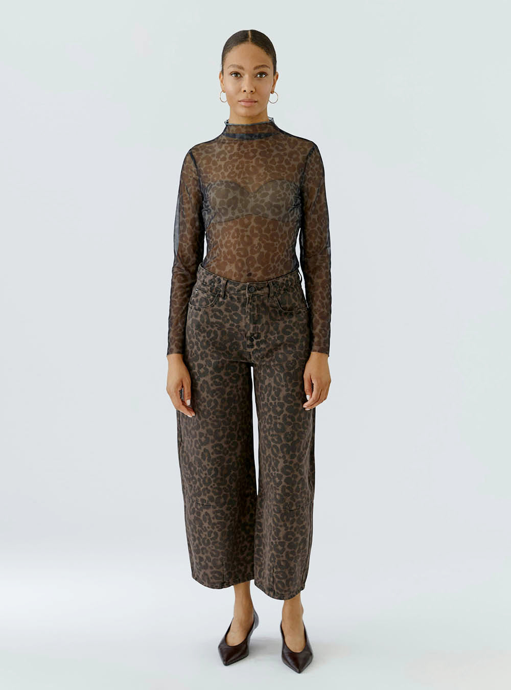 Oui Long-Sleeved Shirt - Darkbrown Grey