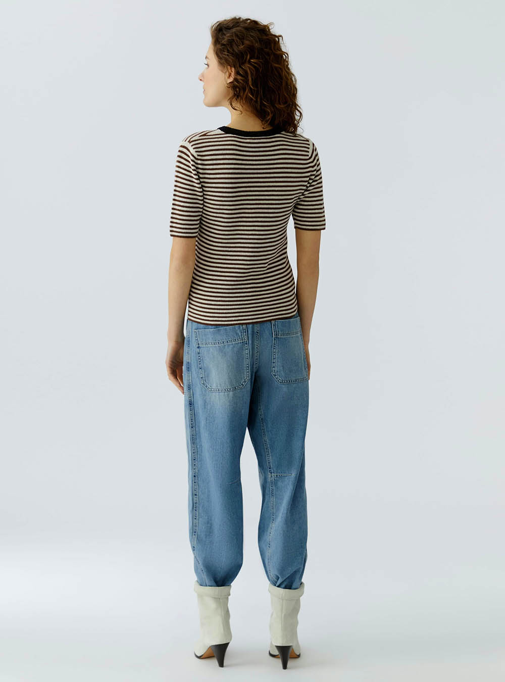 Oui Pullover - Brown White