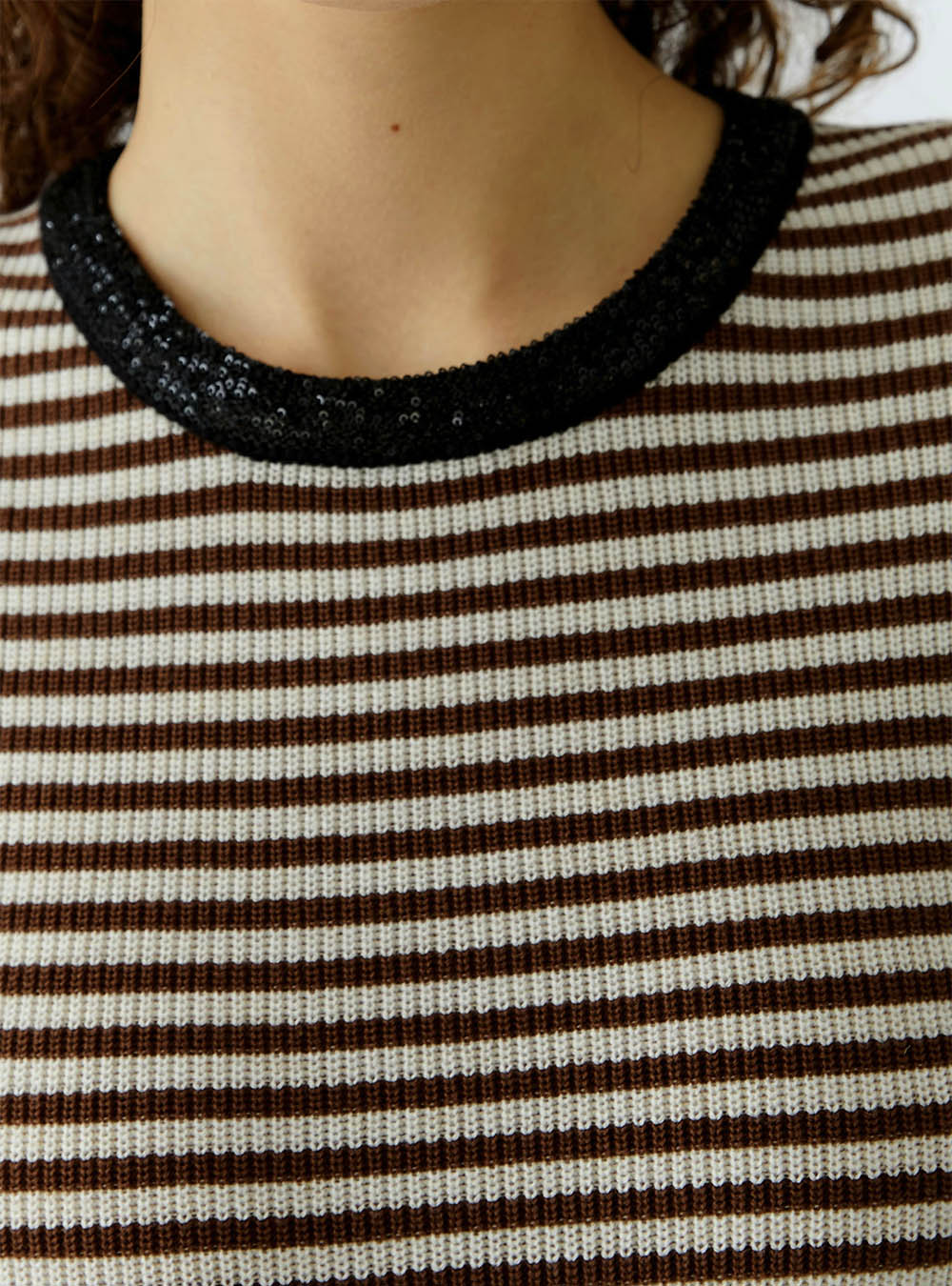 Oui Pullover - Brown White