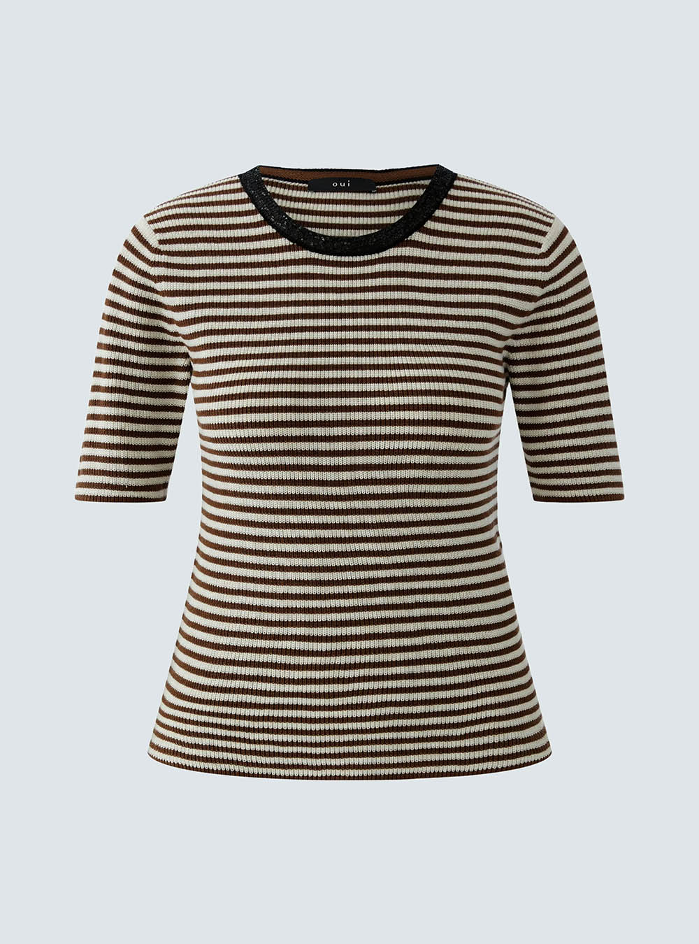 Oui Pullover - Brown White