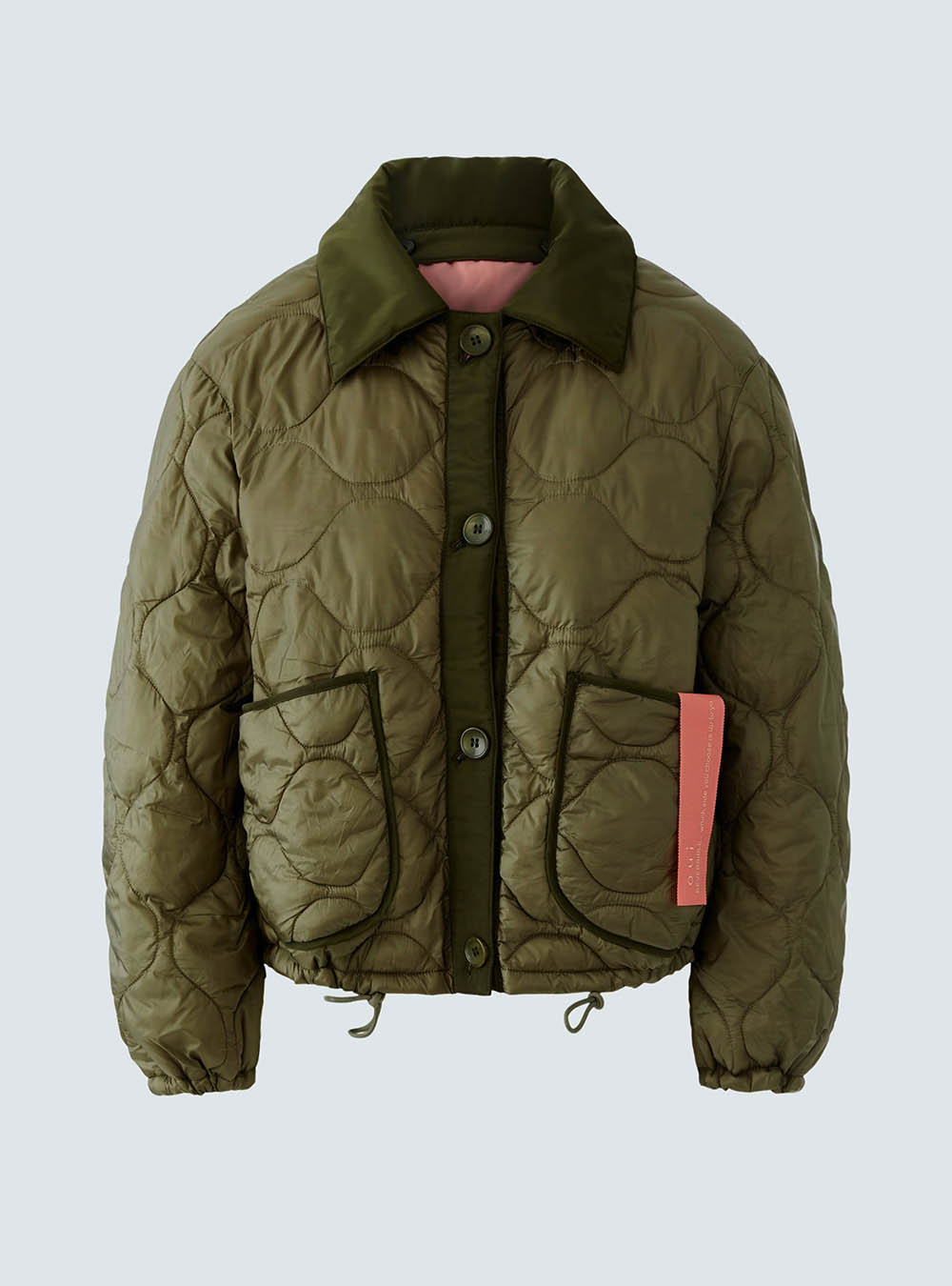 Oui Reversible Jacket - Khaki Brown 