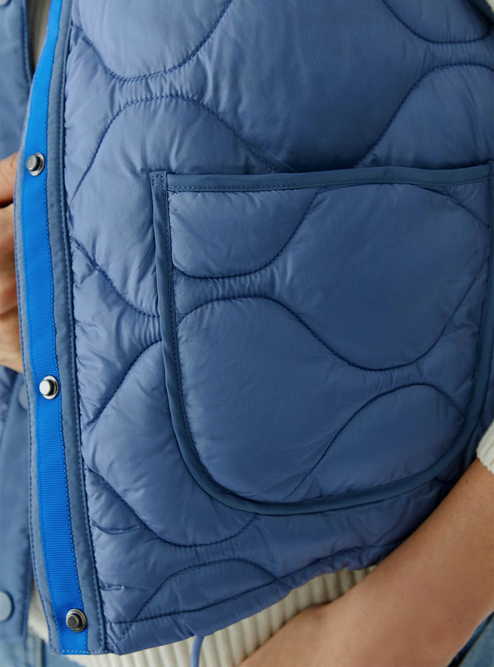 Oui Reversible Vest - Light Blue Green
