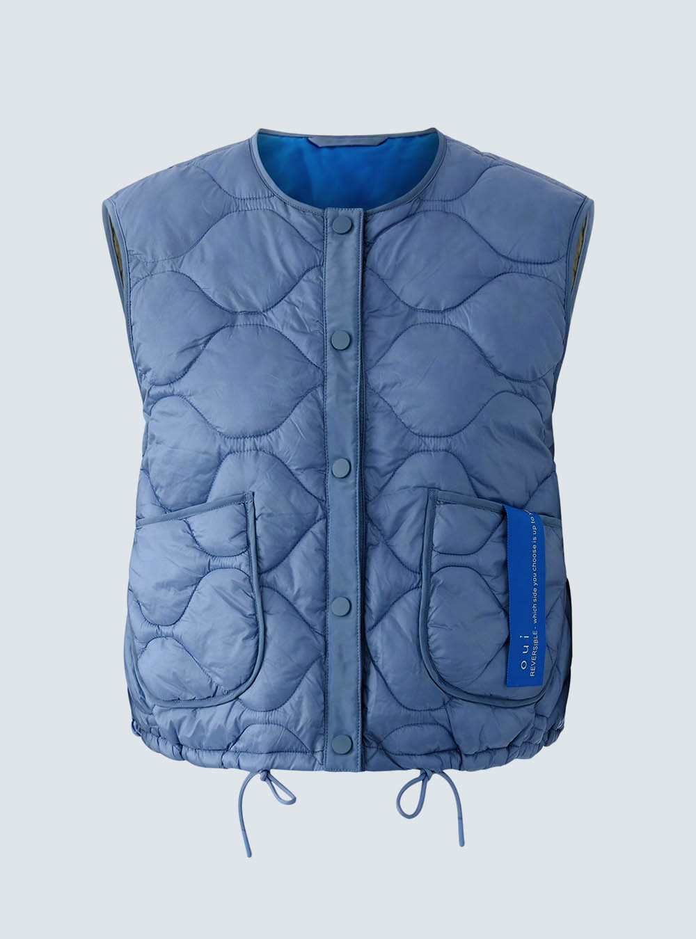 Oui Reversible Vest - Light Blue Green