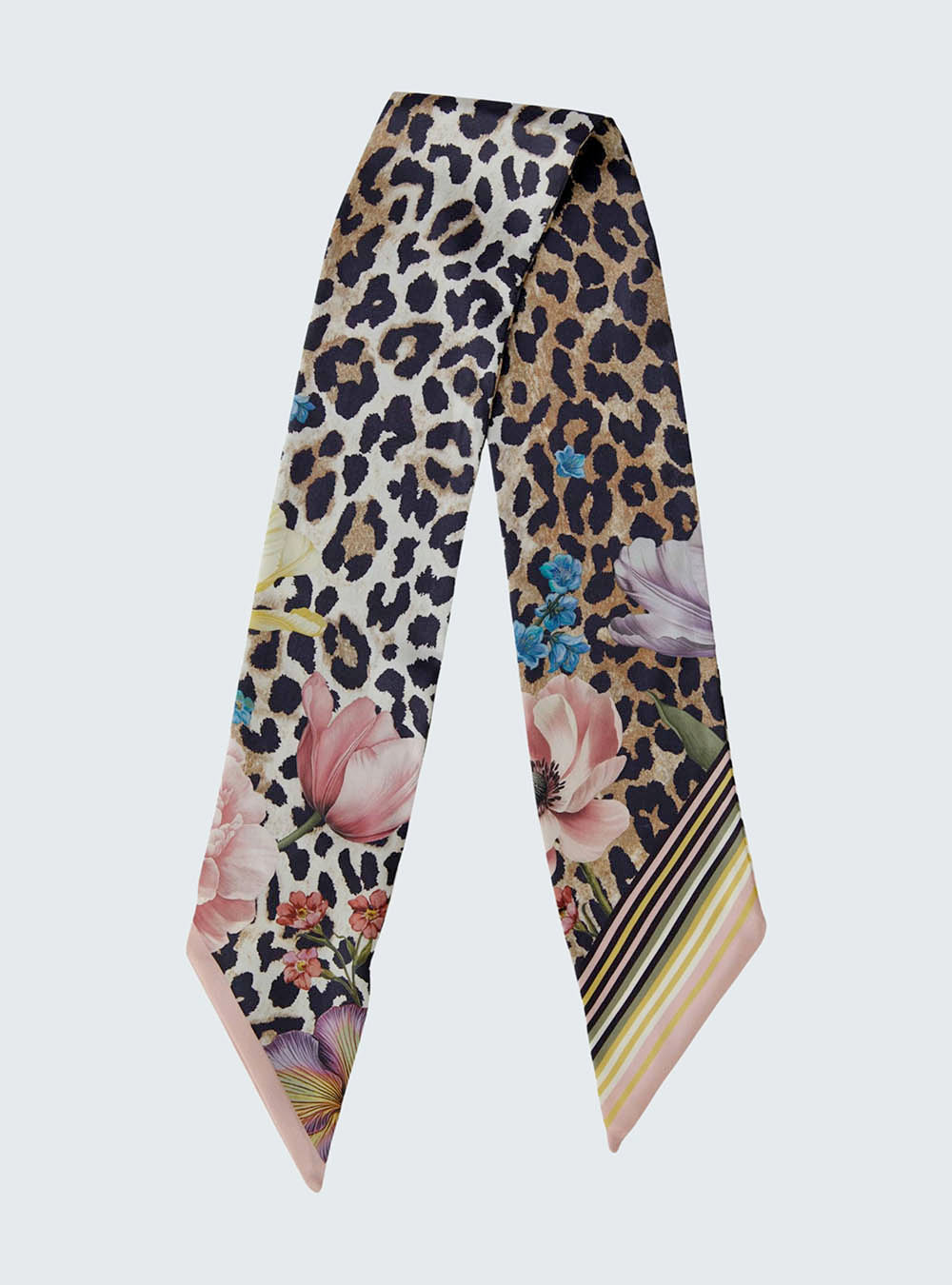 Oui Satin Scarf - Leopard Pink