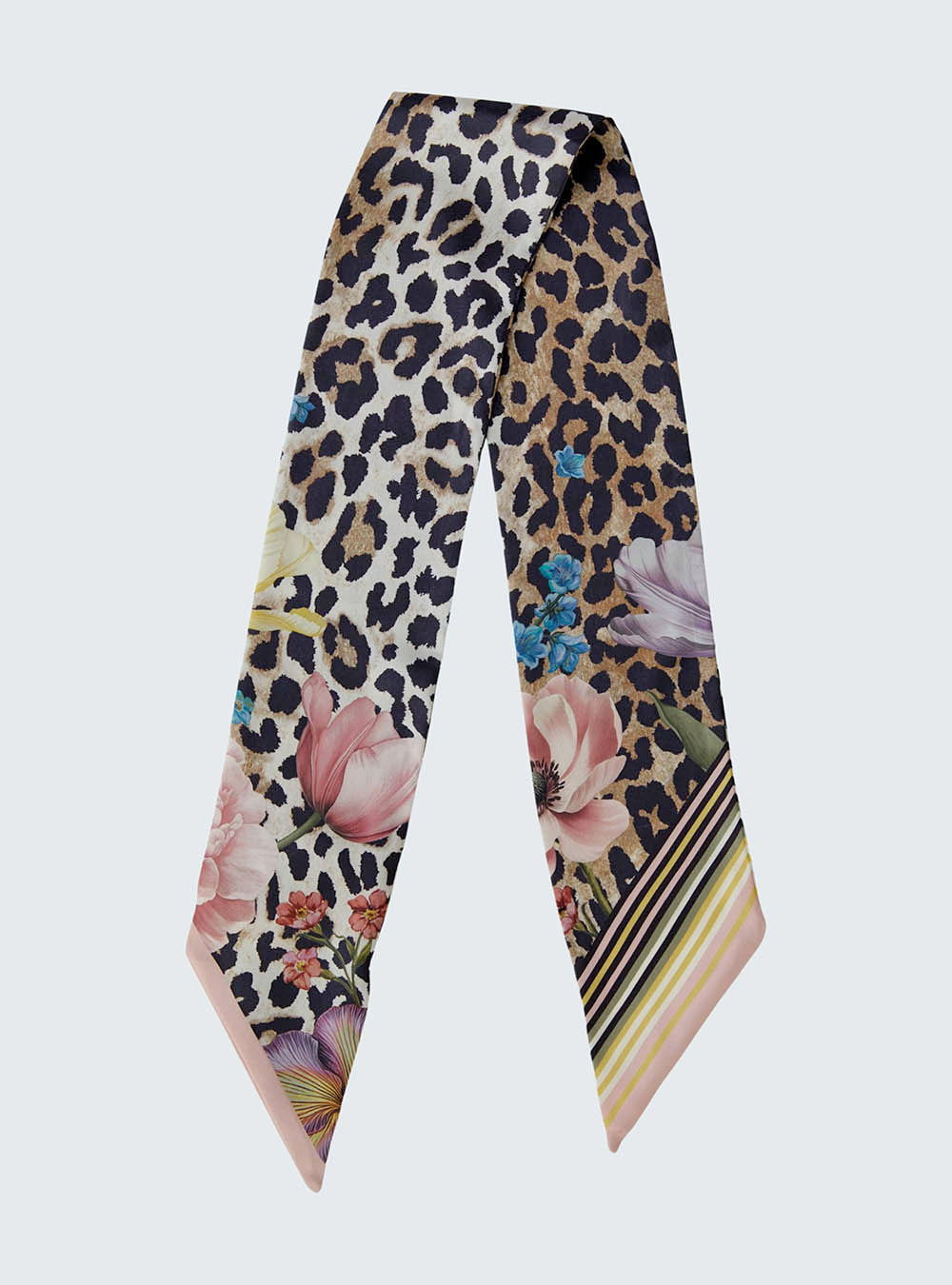 Oui Satin Scarf - Leopard Pink