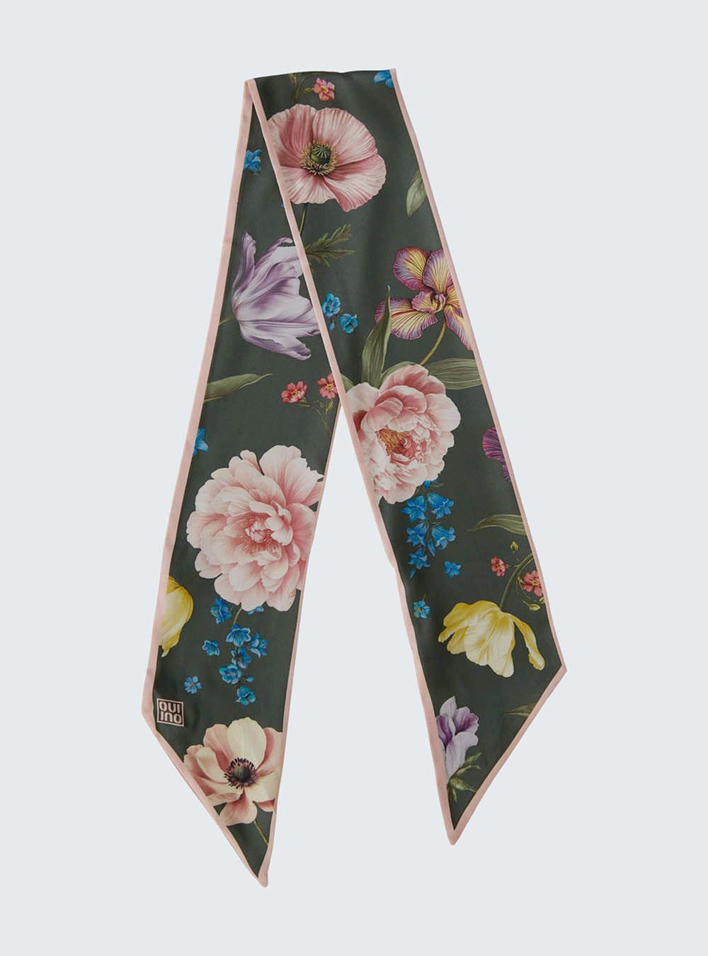 Oui Satin Scarf - Khaki Pink