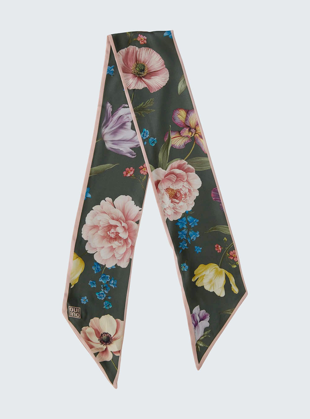 Oui Satin Scarf - Khaki Pink