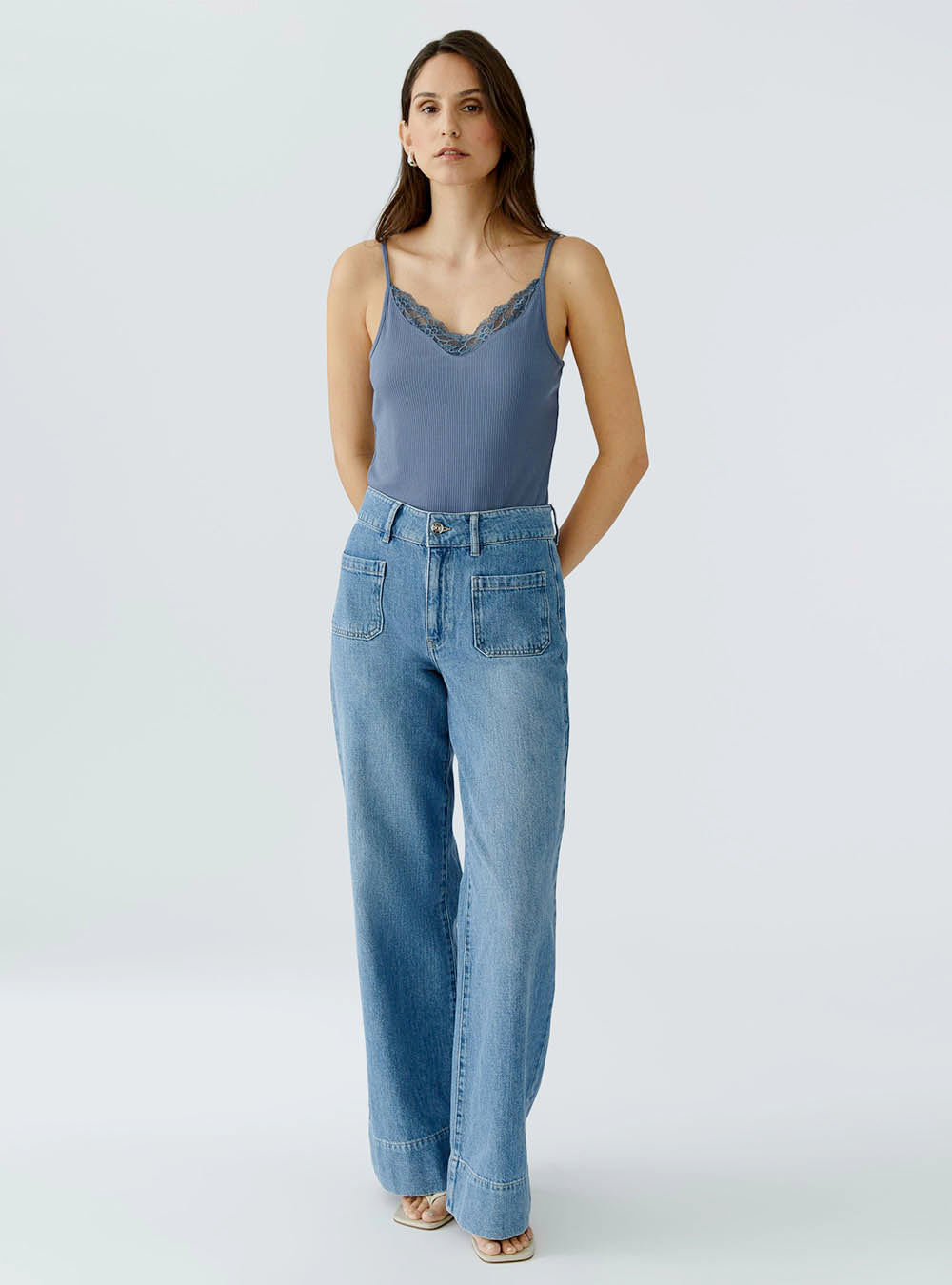 Oui Tank Top- Grisaille Blue