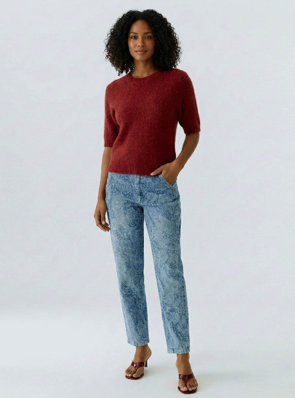 Oui Tapered Jeans - Bright Blue Denim