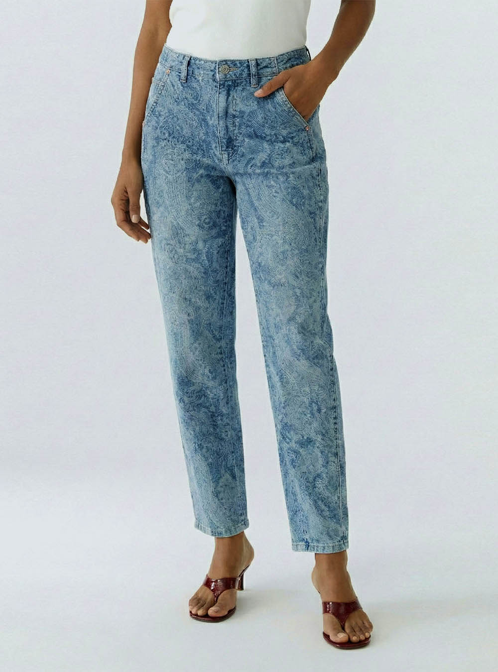 Oui Tapered Jeans - Bright Blue Denim