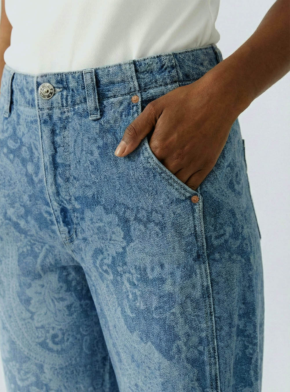 Oui Tapered Jeans - Bright Blue Denim