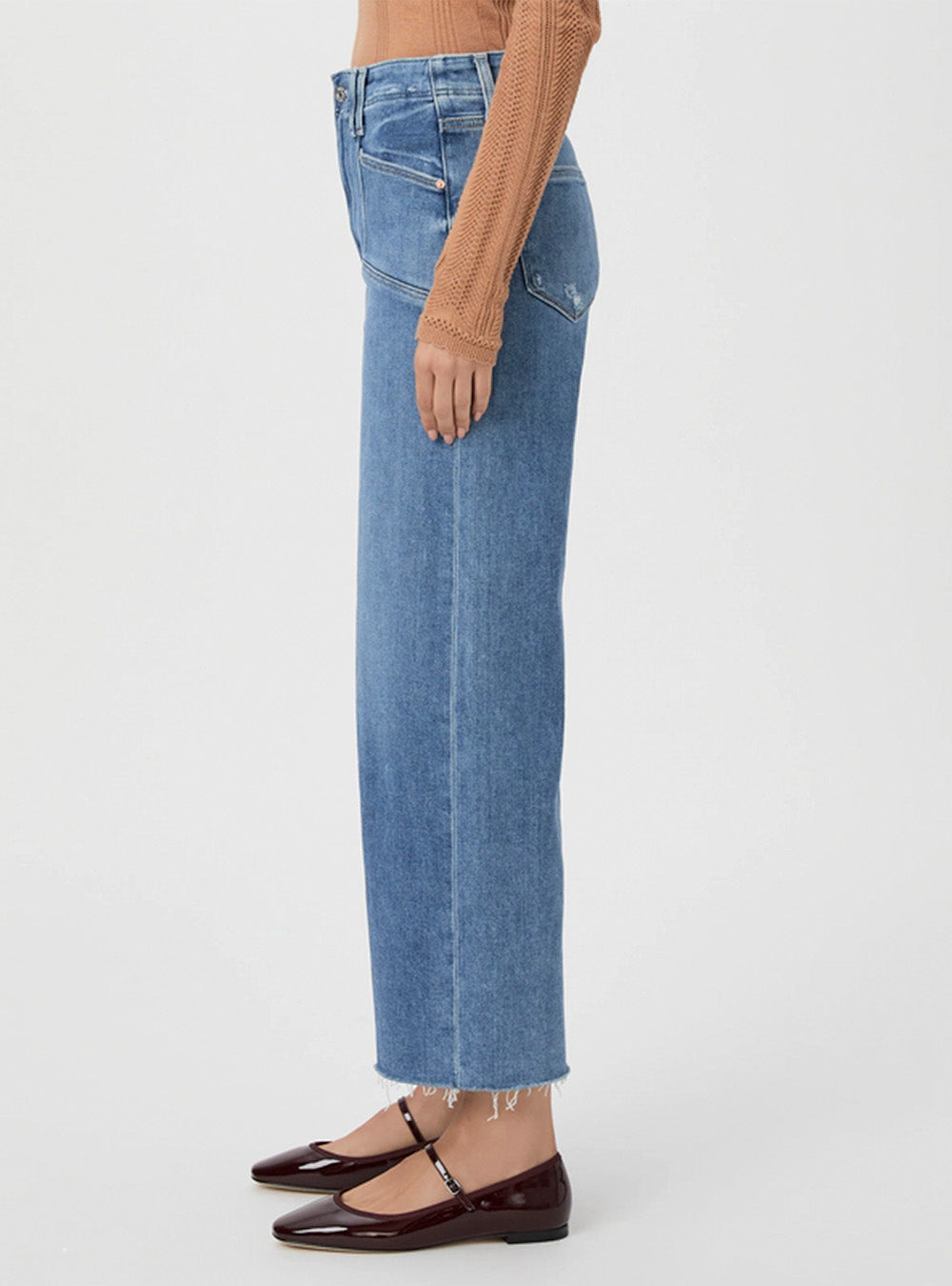 Paige Anessa Wide Leg Jean - Sunnie Distressed