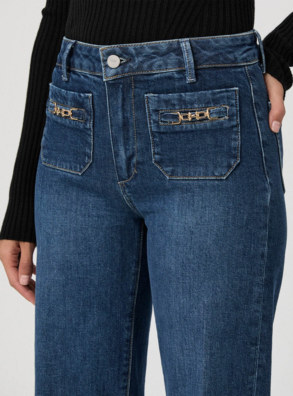Paige Leenah Wide Leg Jean - Savon