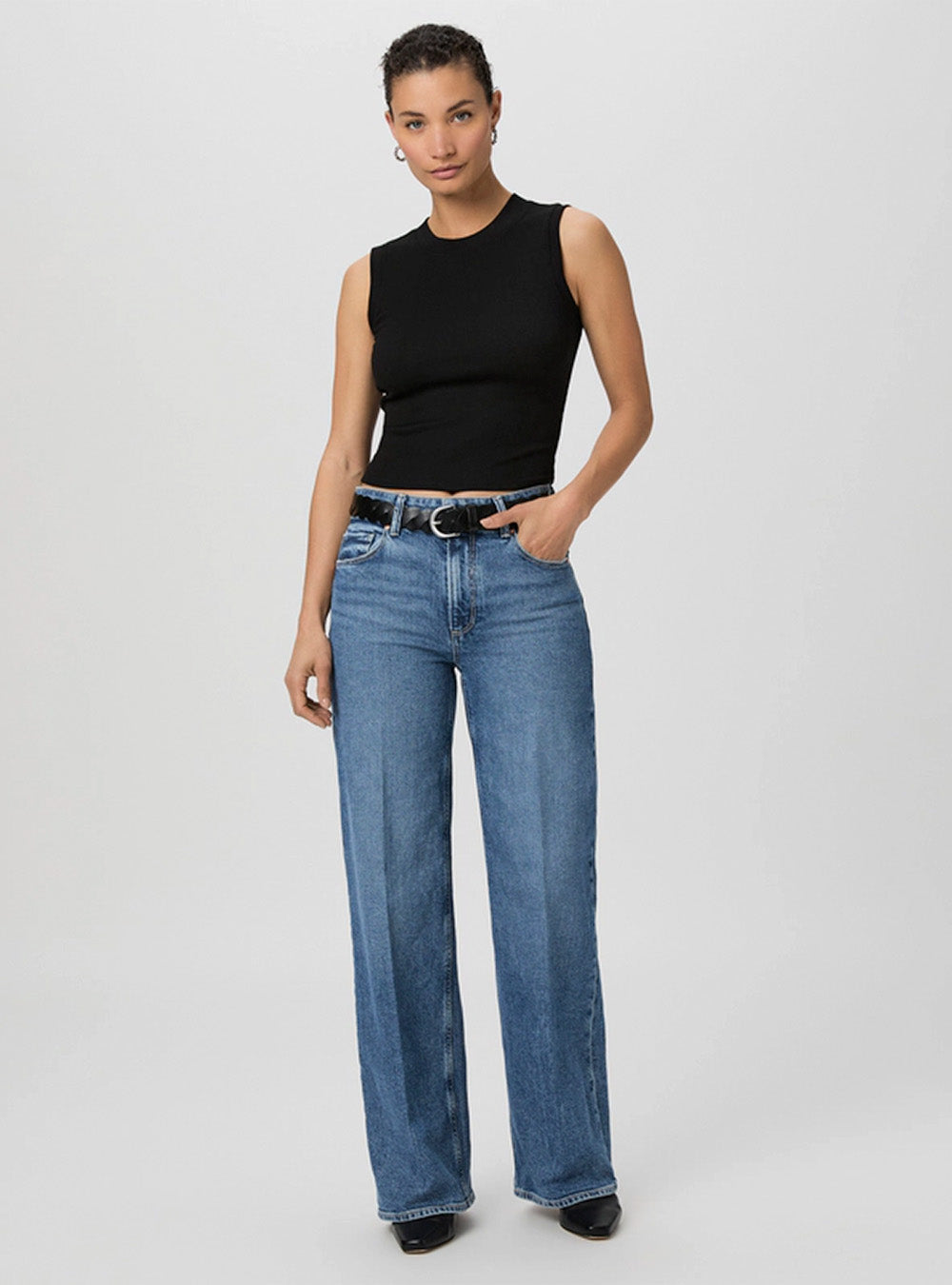 Paige Sasha 32" Wide Leg Jean - Moonchild
