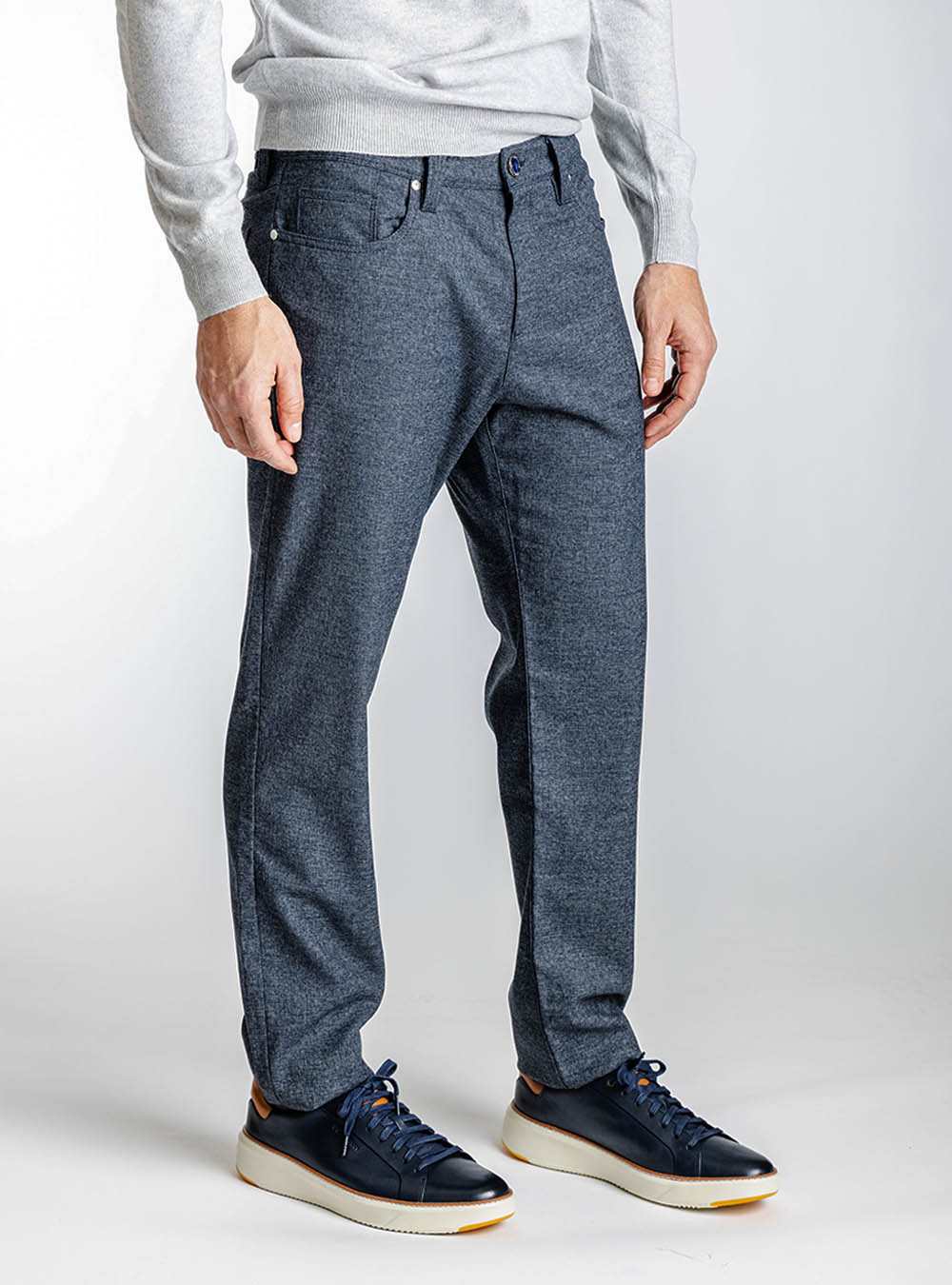 Alberto Charcoal Wool Feel Pants