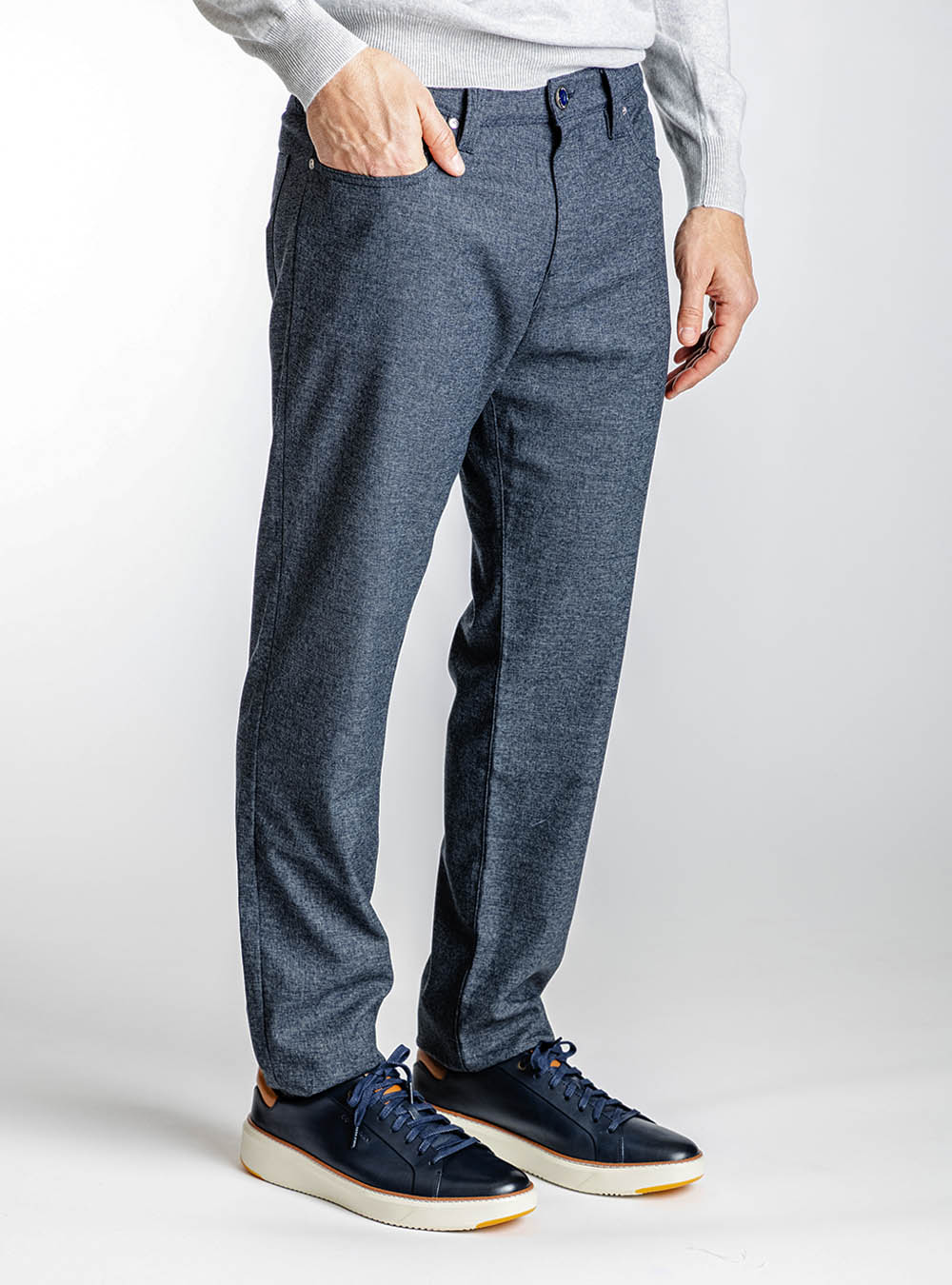 Alberto Charcoal Wool Feel Pants
