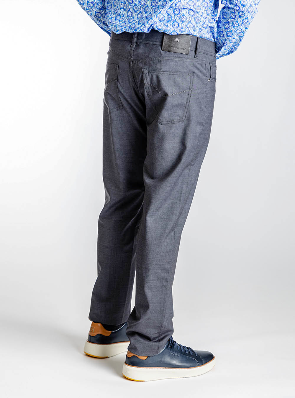 Pescarolo Carbon Grey Stretch Wool Pants