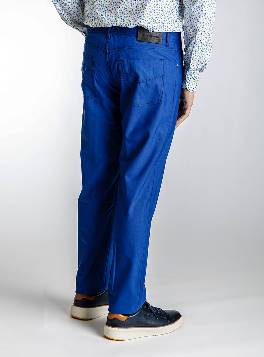 Pescarolo Mediterranean Blue Stretch Wool Pants