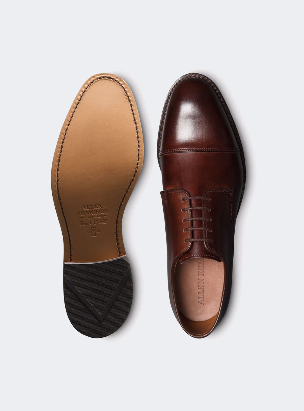 Allen Edmonds Park Avenue Cap-toe Derby Dress Shoe - Mahogany