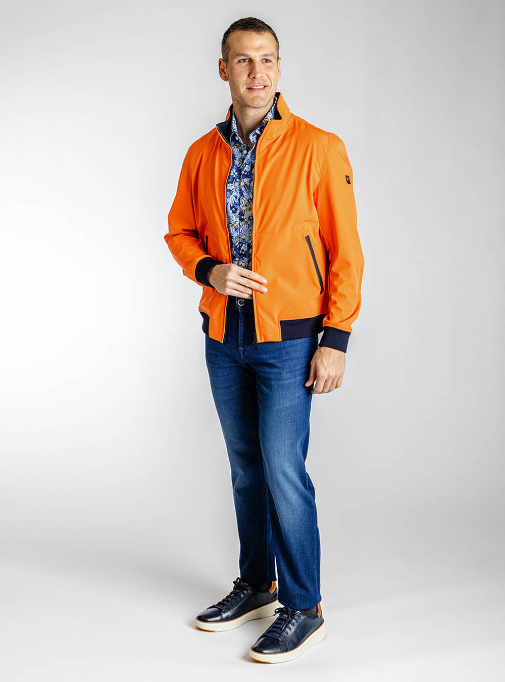 Paul & Shark Orange Elastene Stretch Racing Jacket