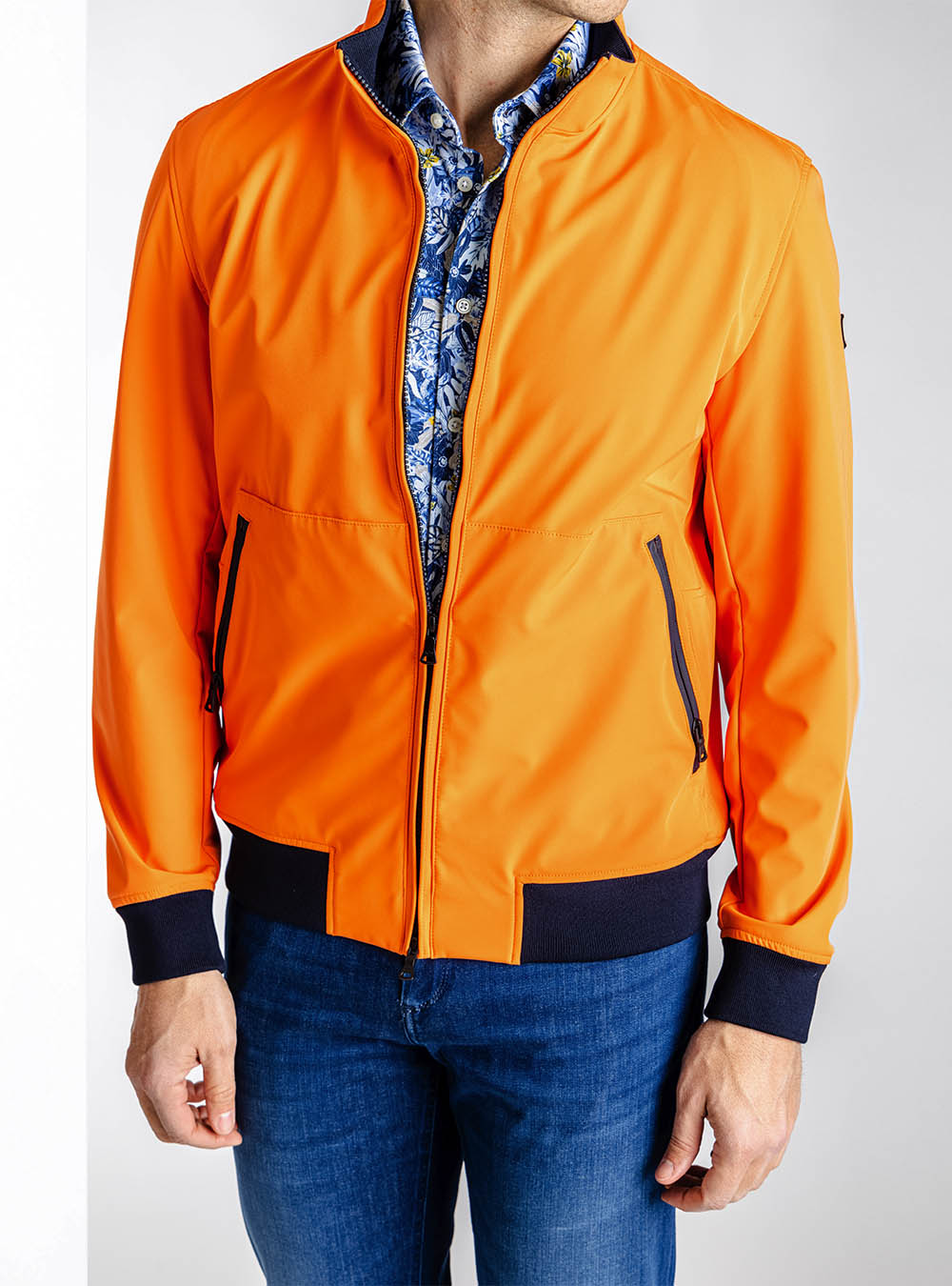 Paul & Shark Orange Elastene Stretch Racing Jacket
