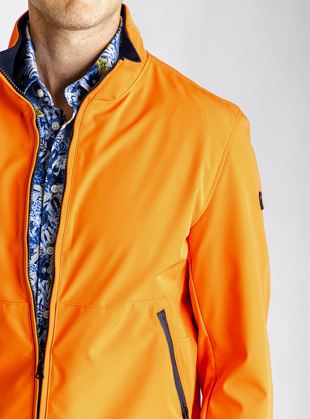 Paul & Shark Orange Elastene Stretch Racing Jacket