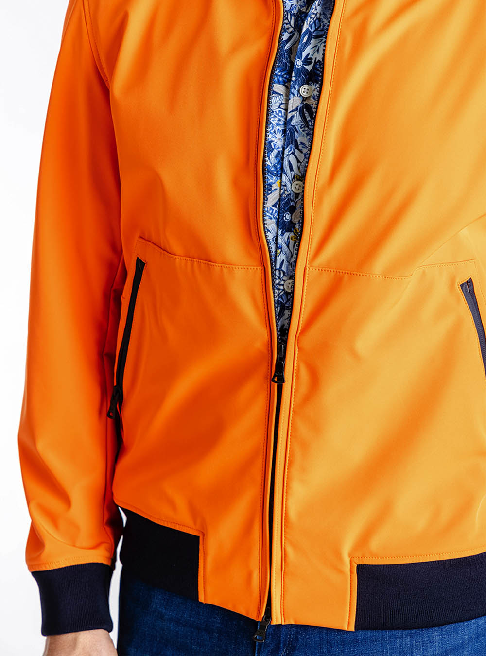Paul & Shark Orange Elastene Stretch Racing Jacket
