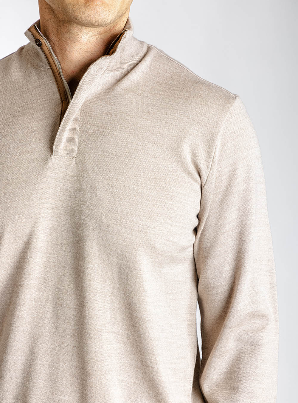 Paul & Shark Light Tan Quarter Zip Pullover