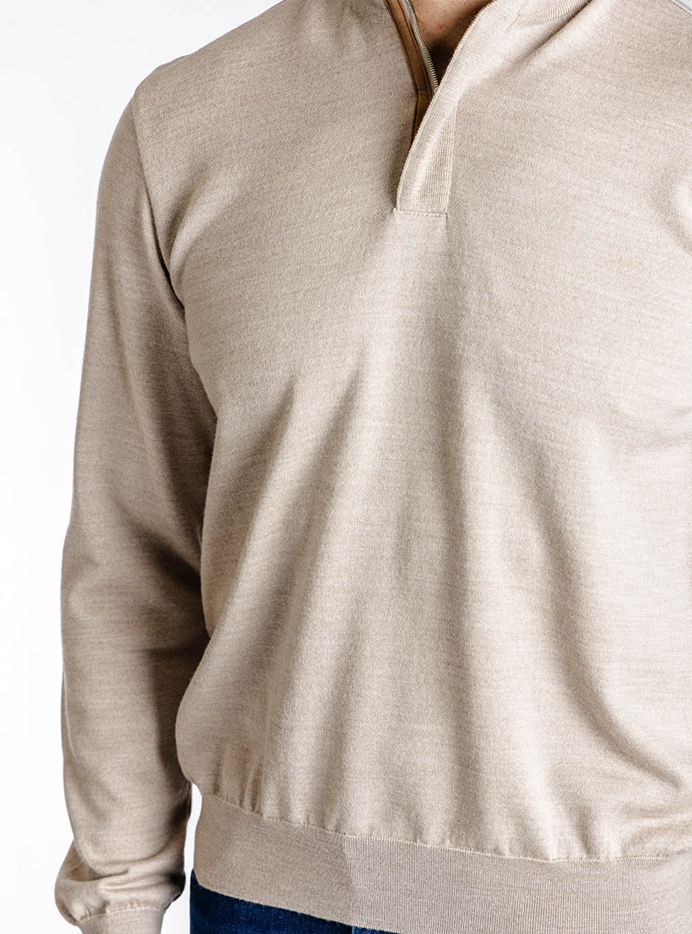 Paul & Shark Light Tan Quarter Zip Pullover