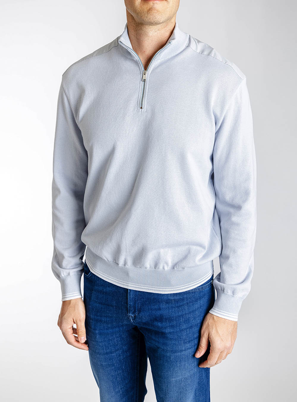 Paul & Shark Ice Blue Quarter Zip Pullover