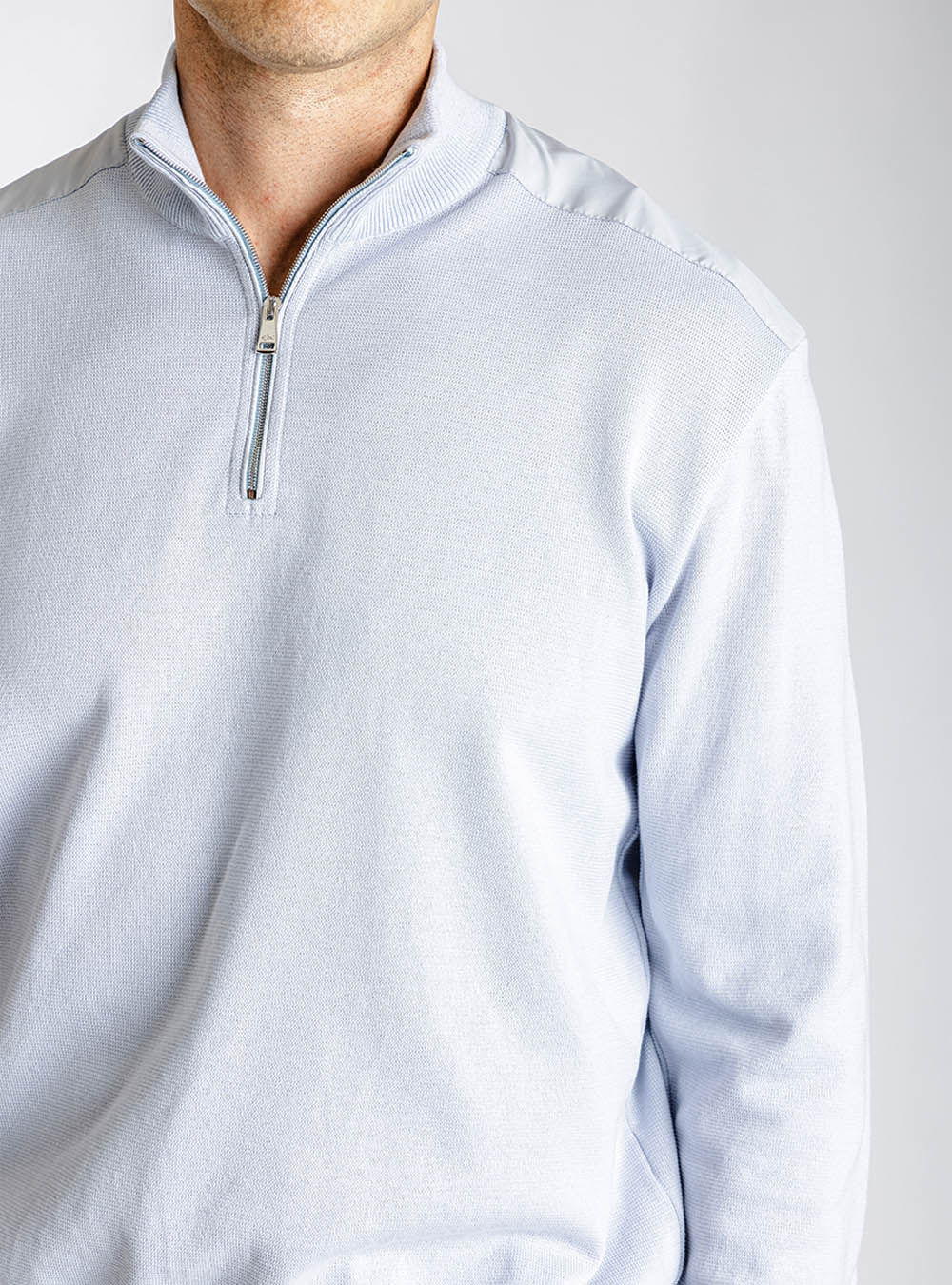 Paul & Shark Ice Blue Quarter Zip Pullover
