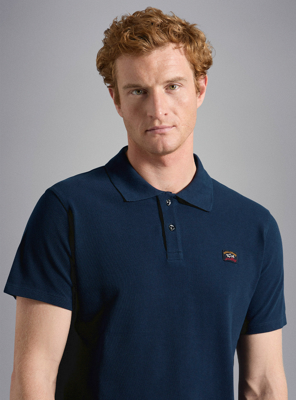 Paul & Shark Cotton Piqué Polo Shirt with Iconic Badge - Blue