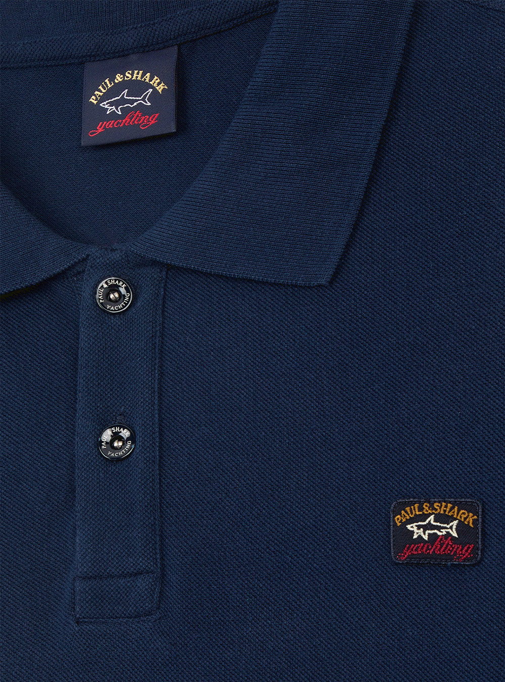 Paul & Shark Cotton Piqué Polo Shirt with Iconic Badge - Blue