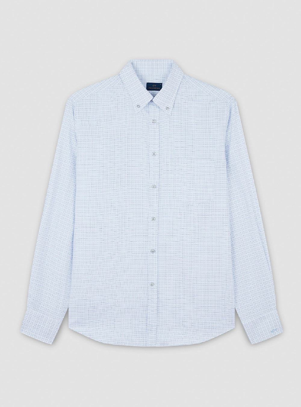 Paul & Shark Cotton Twill Shirt - White & Light Blue
